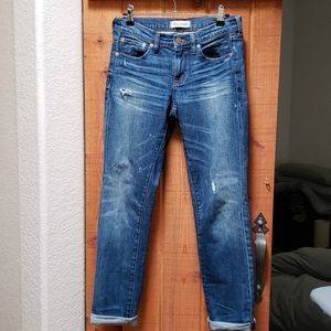 Madewell low rise distressed blue jean